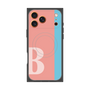 プレミアムスクエアケース with MagSafe［ オリジナル - initial color line - B pink ］