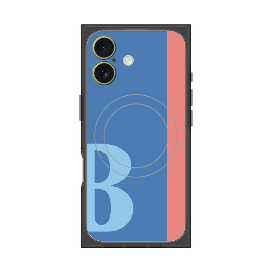 プレミアムスクエアケース with MagSafe［ オリジナル - initial color line - B blue ］