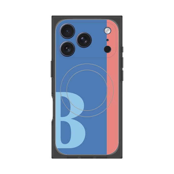 プレミアムスクエアケース with MagSafe［ オリジナル - initial color line - B blue ］