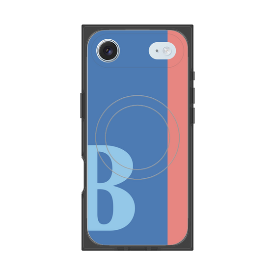 プレミアムスクエアケース with MagSafe［ オリジナル - initial color line - B blue ］