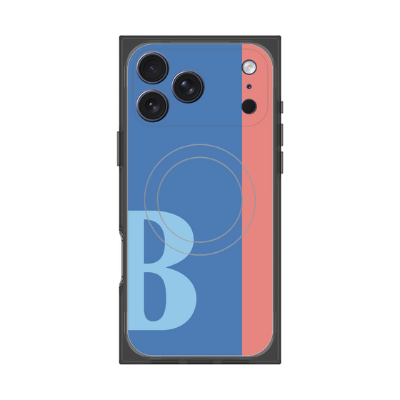 プレミアムスクエアケース with MagSafe［ オリジナル - initial color line - B blue ］