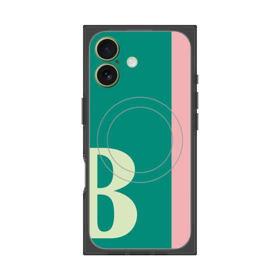 プレミアムスクエアケース with MagSafe［ オリジナル - initial color line - B green ］