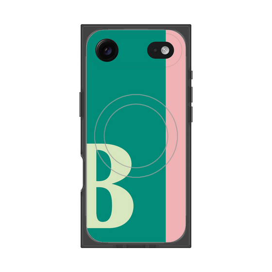プレミアムスクエアケース with MagSafe［ オリジナル - initial color line - B green ］