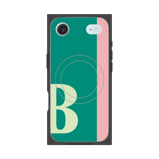 プレミアムスクエアケース with MagSafe［ オリジナル - initial color line - B green ］
