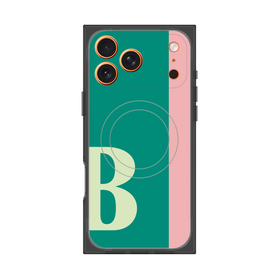 プレミアムスクエアケース with MagSafe［ オリジナル - initial color line - B green ］