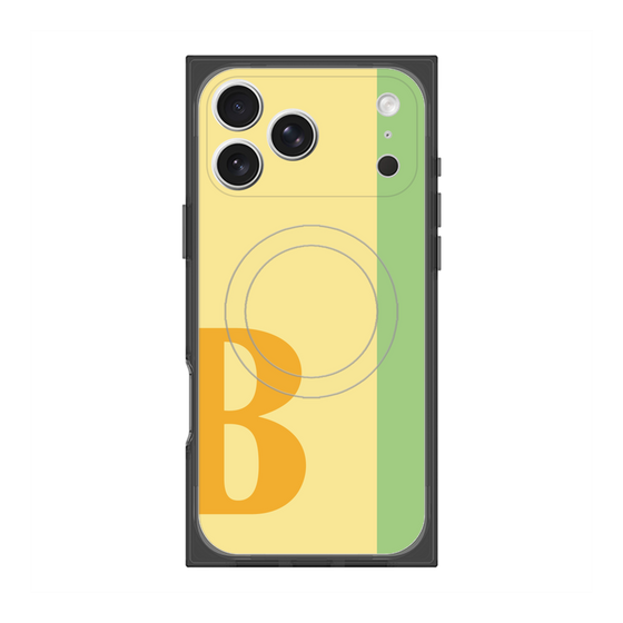 プレミアムスクエアケース with MagSafe［ オリジナル - initial color line - B yellow ］