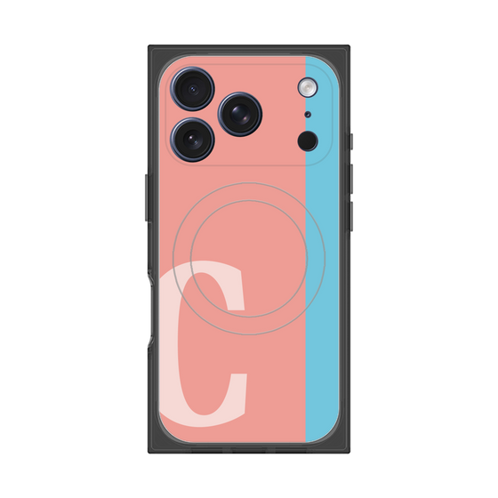 プレミアムスクエアケース with MagSafe［ オリジナル - initial color line - C pink ］