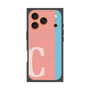 プレミアムスクエアケース with MagSafe［ オリジナル - initial color line - C pink ］