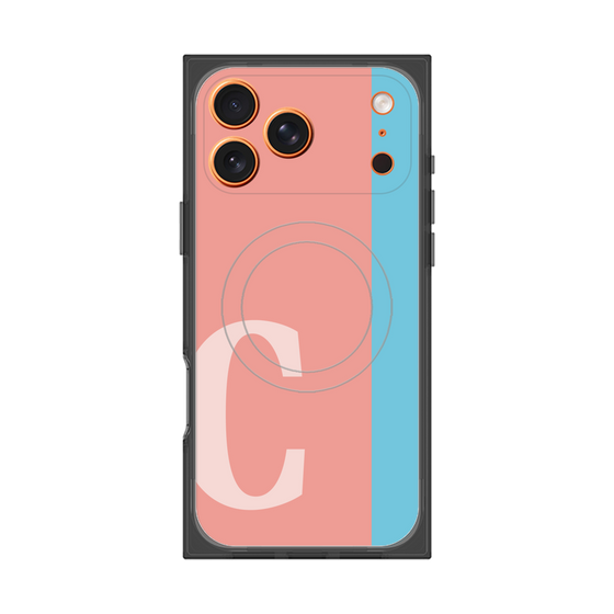 プレミアムスクエアケース with MagSafe［ オリジナル - initial color line - C pink ］