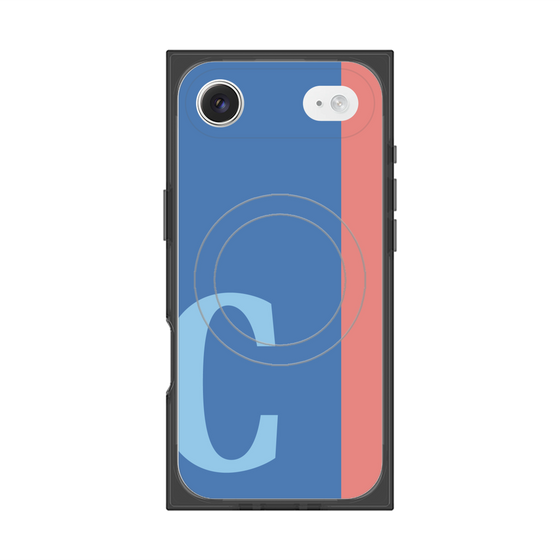 プレミアムスクエアケース with MagSafe［ オリジナル - initial color line - C blue ］