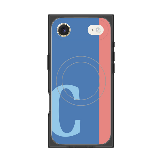 プレミアムスクエアケース with MagSafe［ オリジナル - initial color line - C blue ］