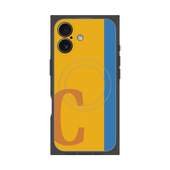 プレミアムスクエアケース with MagSafe［ オリジナル - initial color line - C orange ］