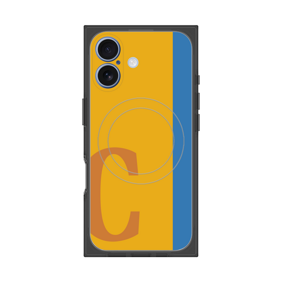 プレミアムスクエアケース with MagSafe［ オリジナル - initial color line - C orange ］