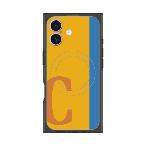 プレミアムスクエアケース with MagSafe［ オリジナル - initial color line - C orange ］