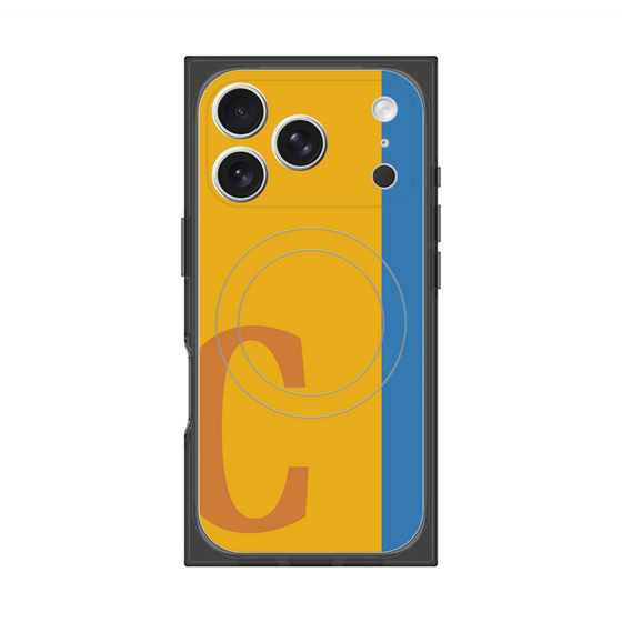 プレミアムスクエアケース with MagSafe［ オリジナル - initial color line - C orange ］