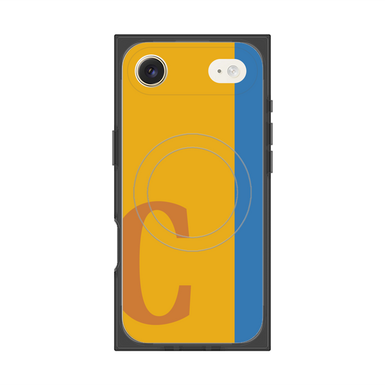 プレミアムスクエアケース with MagSafe［ オリジナル - initial color line - C orange ］