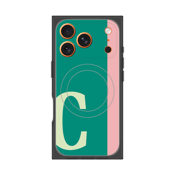 プレミアムスクエアケース with MagSafe［ オリジナル - initial color line - C green ］