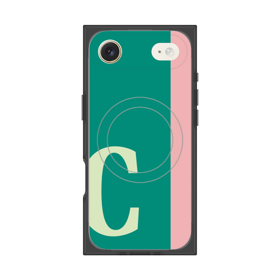 プレミアムスクエアケース with MagSafe［ オリジナル - initial color line - C green ］