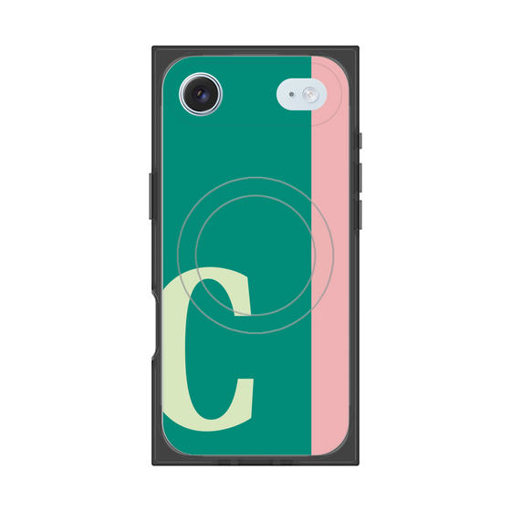 プレミアムスクエアケース with MagSafe［ オリジナル - initial color line - C green ］