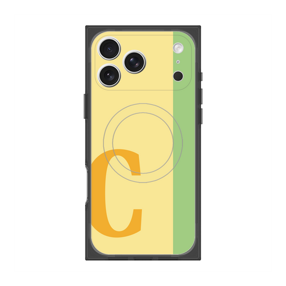 プレミアムスクエアケース with MagSafe［ オリジナル - initial color line - C yellow ］