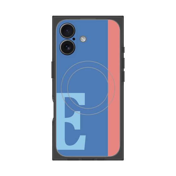 プレミアムスクエアケース with MagSafe［ オリジナル - initial color line - E blue ］