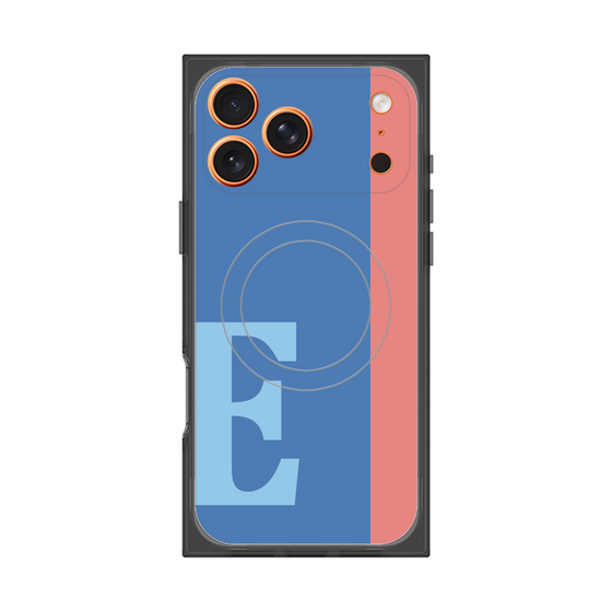 プレミアムスクエアケース with MagSafe［ オリジナル - initial color line - E blue ］