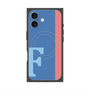 プレミアムスクエアケース with MagSafe［ オリジナル - initial color line - F blue ］
