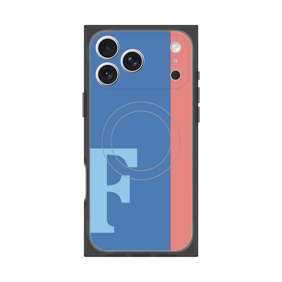 プレミアムスクエアケース with MagSafe［ オリジナル - initial color line - F blue ］