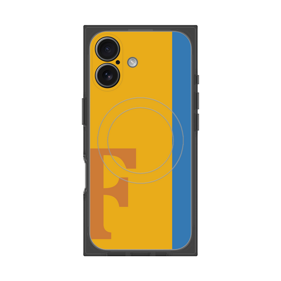 プレミアムスクエアケース with MagSafe［ オリジナル - initial color line - F orange ］