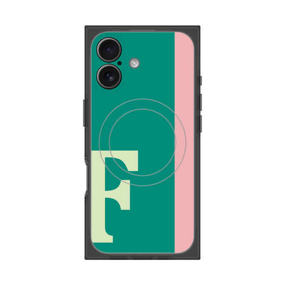 プレミアムスクエアケース with MagSafe［ オリジナル - initial color line - F green ］