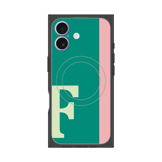 プレミアムスクエアケース with MagSafe［ オリジナル - initial color line - F green ］