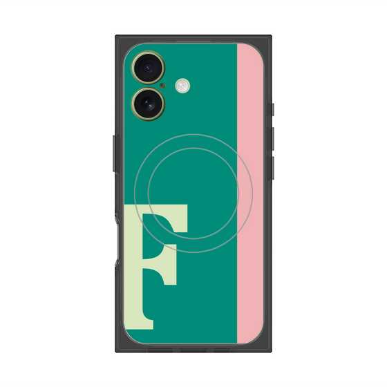 プレミアムスクエアケース with MagSafe［ オリジナル - initial color line - F green ］
