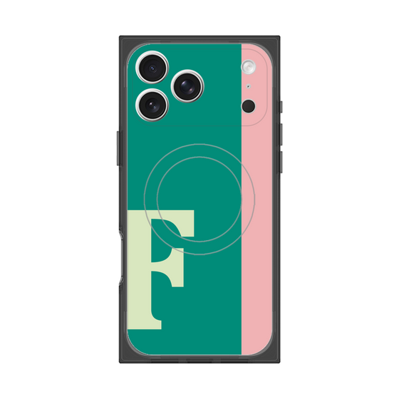 プレミアムスクエアケース with MagSafe［ オリジナル - initial color line - F green ］