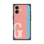 プレミアムスクエアケース with MagSafe［ オリジナル - initial color line - G pink ］