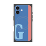 プレミアムスクエアケース with MagSafe［ オリジナル - initial color line - G blue ］