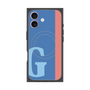 プレミアムスクエアケース with MagSafe［ オリジナル - initial color line - G blue ］