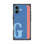 プレミアムスクエアケース with MagSafe［ オリジナル - initial color line - G blue ］