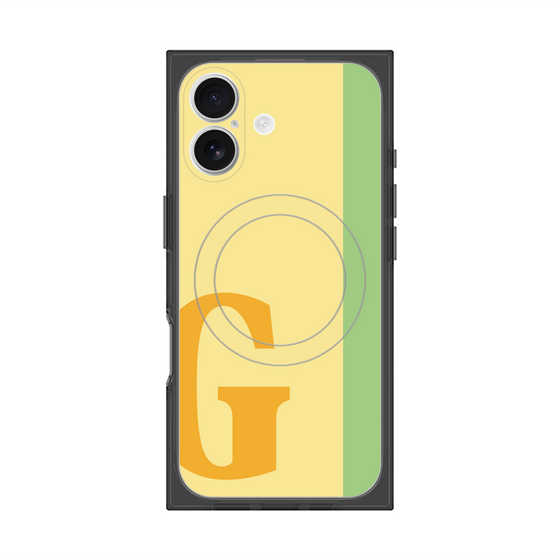 プレミアムスクエアケース with MagSafe［ オリジナル - initial color line - G yellow ］