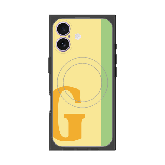 プレミアムスクエアケース with MagSafe［ オリジナル - initial color line - G yellow ］
