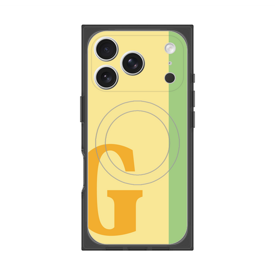 プレミアムスクエアケース with MagSafe［ オリジナル - initial color line - G yellow ］
