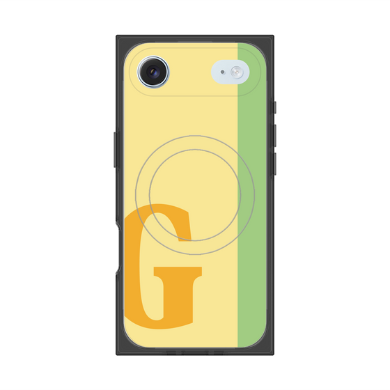 プレミアムスクエアケース with MagSafe［ オリジナル - initial color line - G yellow ］