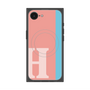 プレミアムスクエアケース with MagSafe［ オリジナル - initial color line - H pink ］