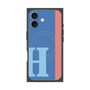 プレミアムスクエアケース with MagSafe［ オリジナル - initial color line - H blue ］