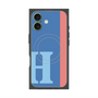 プレミアムスクエアケース with MagSafe［ オリジナル - initial color line - H blue ］