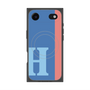 プレミアムスクエアケース with MagSafe［ オリジナル - initial color line - H blue ］
