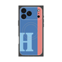 プレミアムスクエアケース with MagSafe［ オリジナル - initial color line - H blue ］