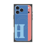 プレミアムスクエアケース with MagSafe［ オリジナル - initial color line - H blue ］