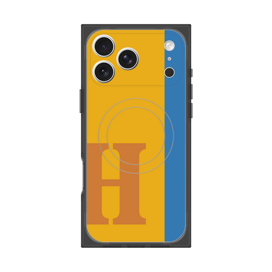 プレミアムスクエアケース with MagSafe［ オリジナル - initial color line - H orange ］
