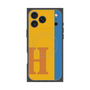 プレミアムスクエアケース with MagSafe［ オリジナル - initial color line - H orange ］