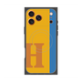 プレミアムスクエアケース with MagSafe［ オリジナル - initial color line - H orange ］
